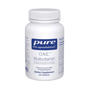 Pure Encapsulations O.N.E. Multivitamin dietary supplement bottle with 60 capsules
