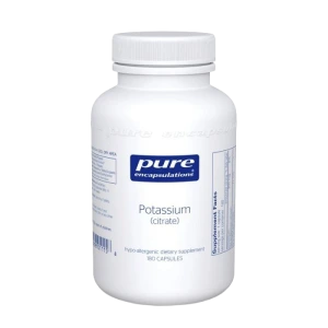 Pure Encapsulations Potassium citrate dietary supplement bottle, 180 capsules