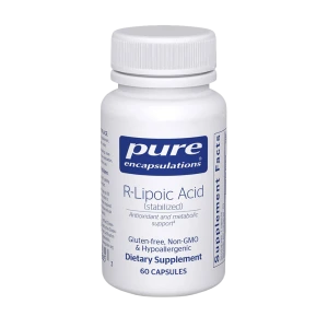 Pure Encapsulations R-Lipoic Acid stabilized dietary supplement bottle with 60 capsules