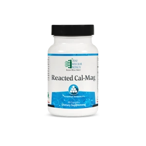 Reacted Cal-Mag essential minerals dietary supplement bottle, 90 capsules