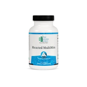 Reacted MultiMin essential minerals dietary supplement bottle, 120 capsules