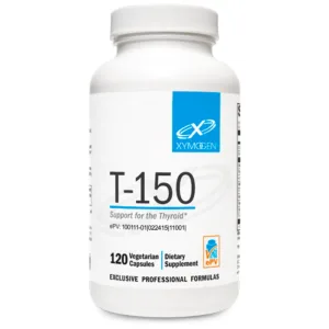 Xymogen T-150 thyroid support dietary supplement, 120 vegetarian capsules