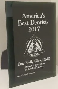 America's Best Dentists 2017 award plaque for Eme Nelly Silva, DMD in Cosmetic, Preventive & Family Dentistry