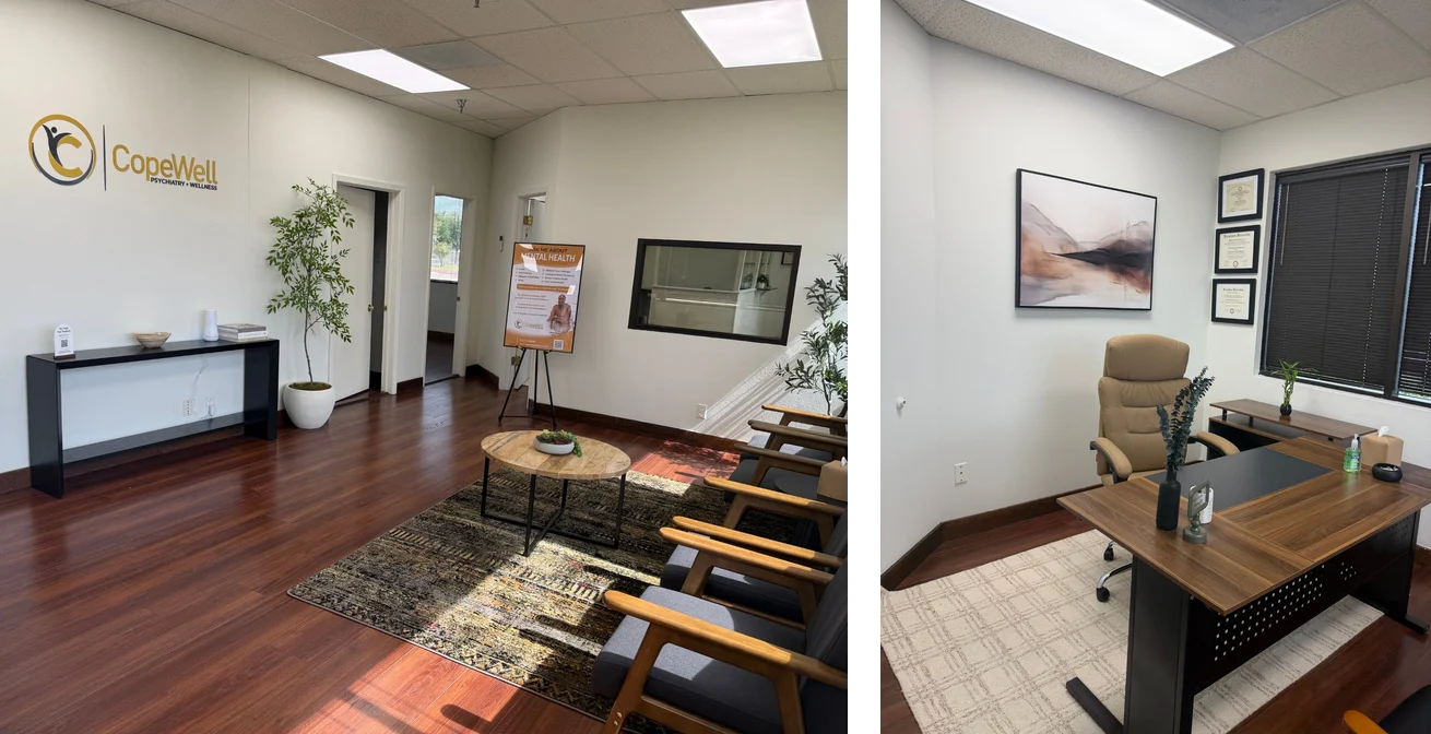 CopeWell Psychiatry & Wellness Killeen office waiting room and provider office