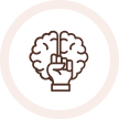 Brain with dividing line icon