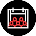 Group of people standing on a stage platform