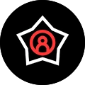 Star with user profile icon inside