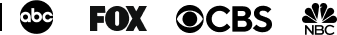 ABC, FOX, CBS, and NBC network logos