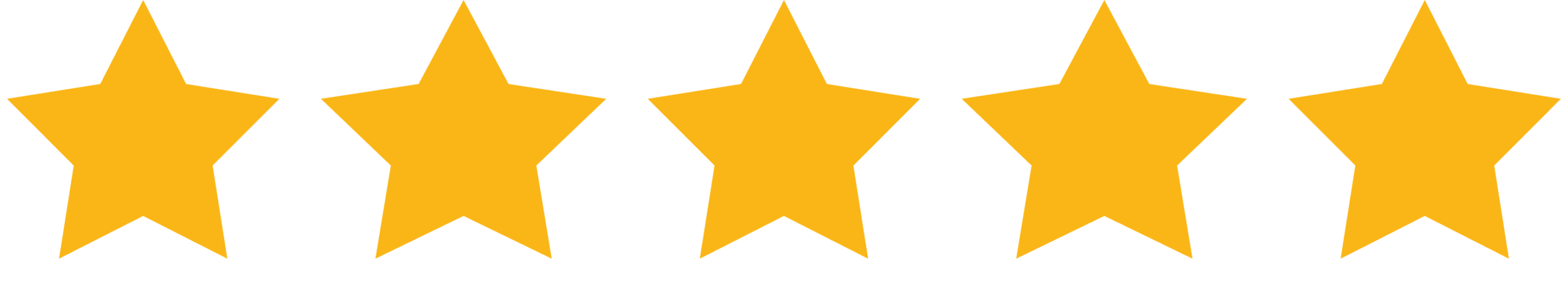 Five gold stars representing a five-star rating
