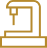 Medical or dental device equipment icon in gold outline