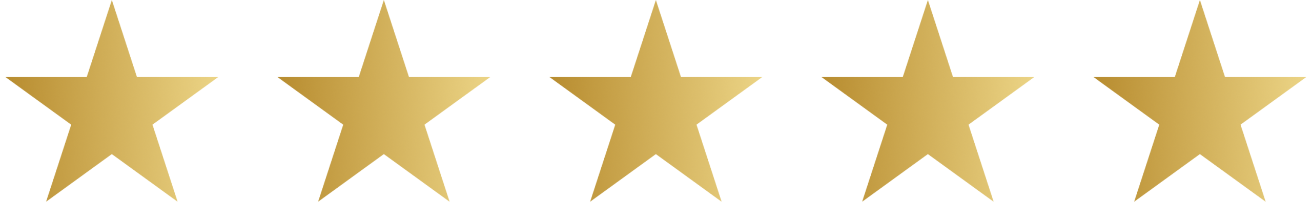 Five gold stars representing a five-star rating