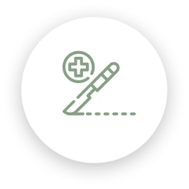 Medical syringe with cross symbol representing surgical procedure
