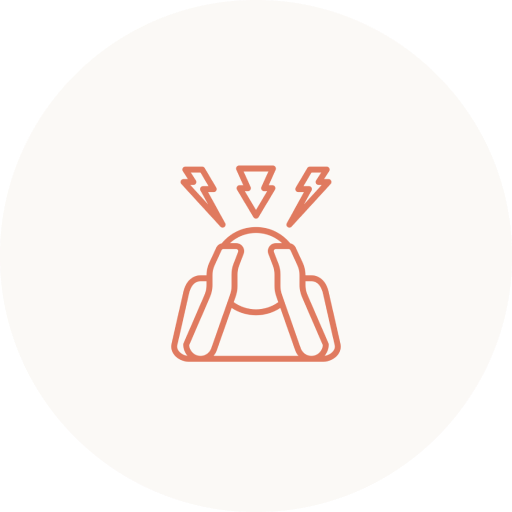 Person with shoulders raised and lightning bolts above head depicting anxiety