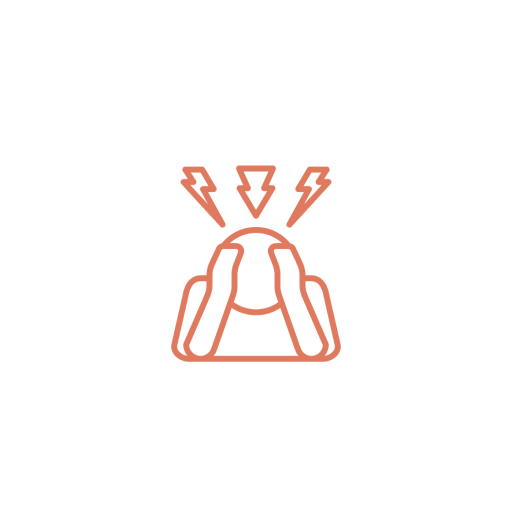 Outlined icon of a mouth with lightning bolts above representing pain or sensitivity