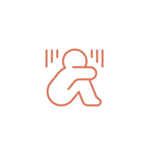 Outlined icon of a person lifting dumbbells with motion lines