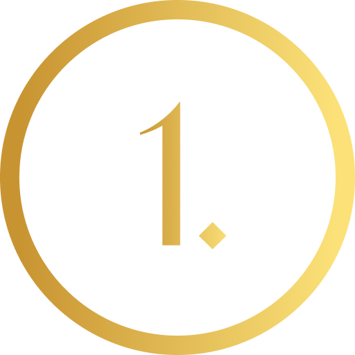 Number 1 inside a gold circle