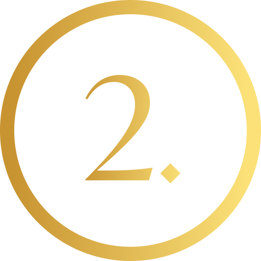 Number 2 inside a gold circle
