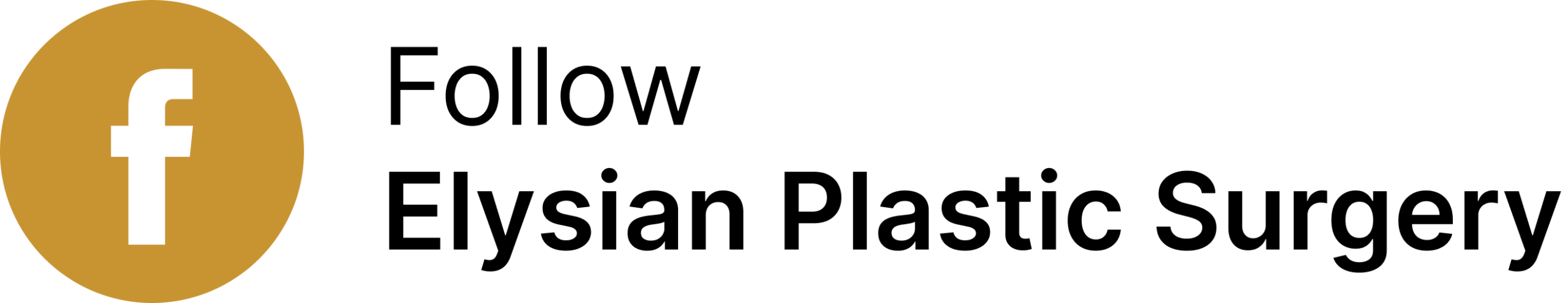 Elysian Plastic Surgery logo with Facebook icon and follow text