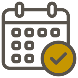 Calendar with checkmark indicating appointment confirmation