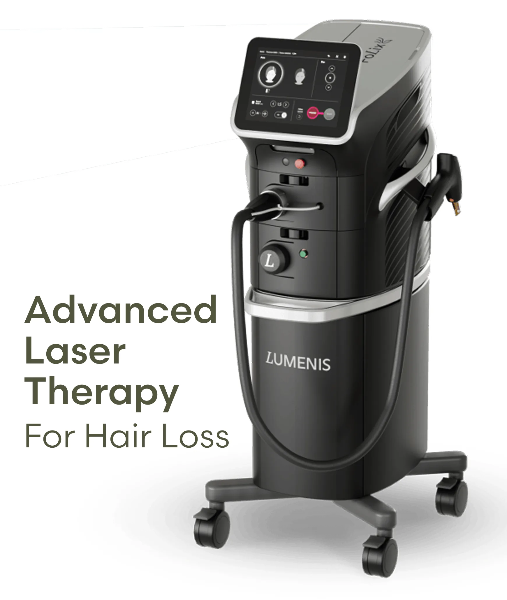 Lumenis laser device labeled Advanced Laser Therapy For Hair Loss
