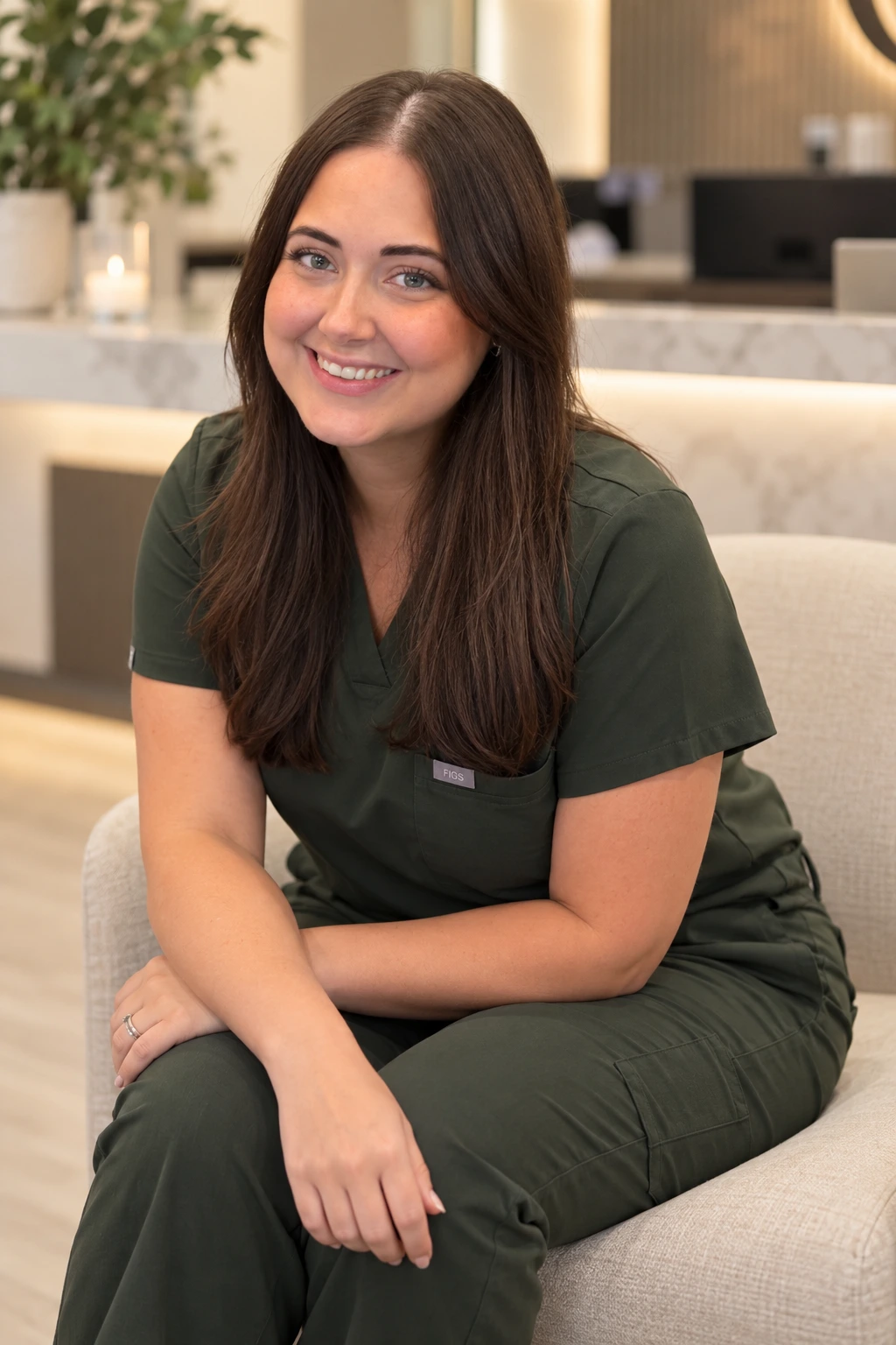 Katie Gustavson, team member at Everoak Dermatology & Aesthetics Center, smiling in the Celina clinic