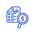 Financial analysis icon with bar chart and dollar sign