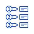 Three numbered options with labels, representing expense choices