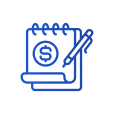 Calendar with dollar sign and pen, representing payment plans