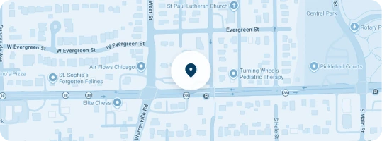 Map showing Gianan Health's Wheaton location in Illinois