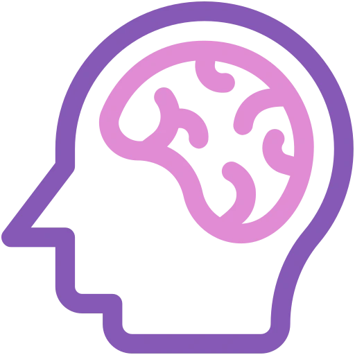 Profile of a head outline with a nervous system or brain pattern inside