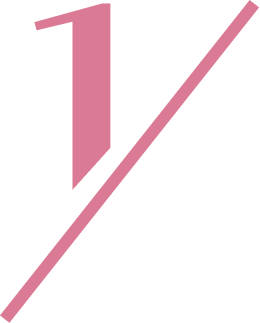 Pink number 1 with diagonal line graphic