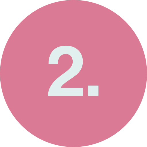 Pink circle with white number 2 and small square