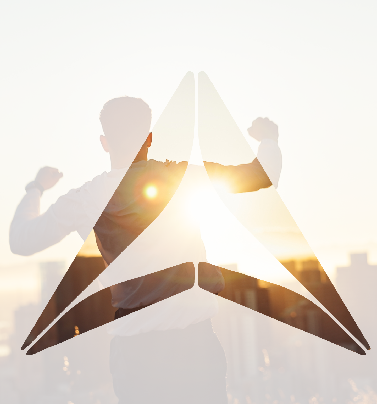 Four people silhouettes positioned around a glowing golden star with bright center