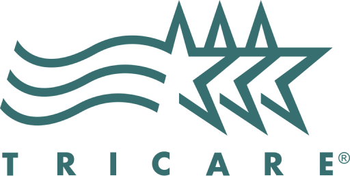 TRICARE logo with wavy lines and three stars