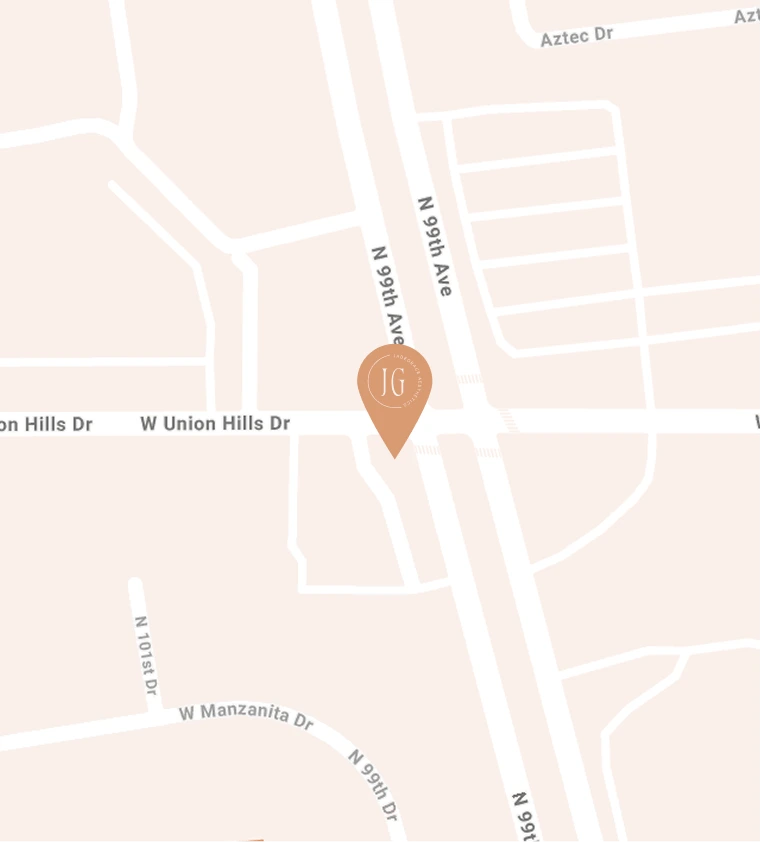 Map of Sun City area with Jade Grace Aesthetics location marked