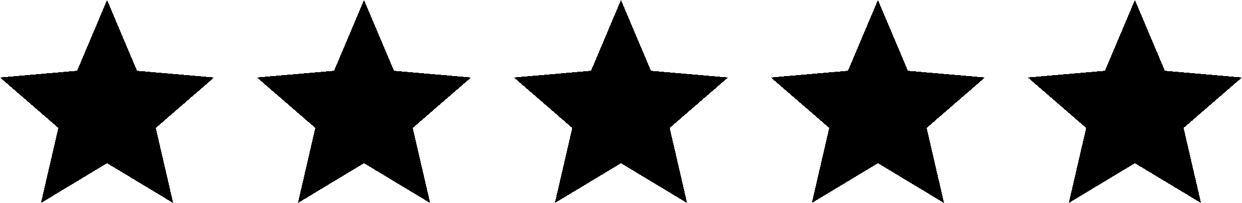 Five black stars in a row