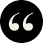 Quotation mark icon in black circle