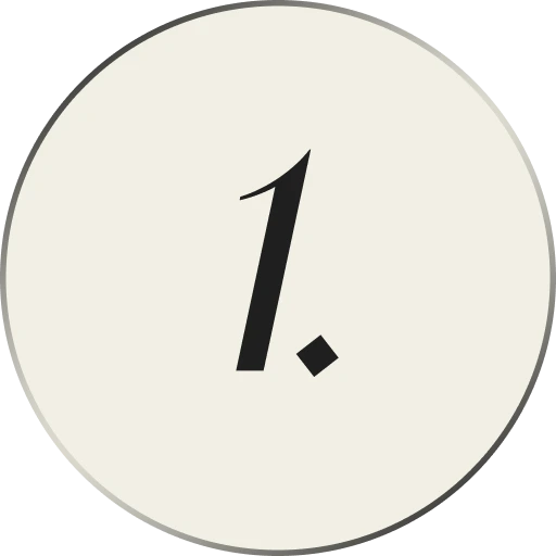 Circle containing the number 1 with a small diamond accent