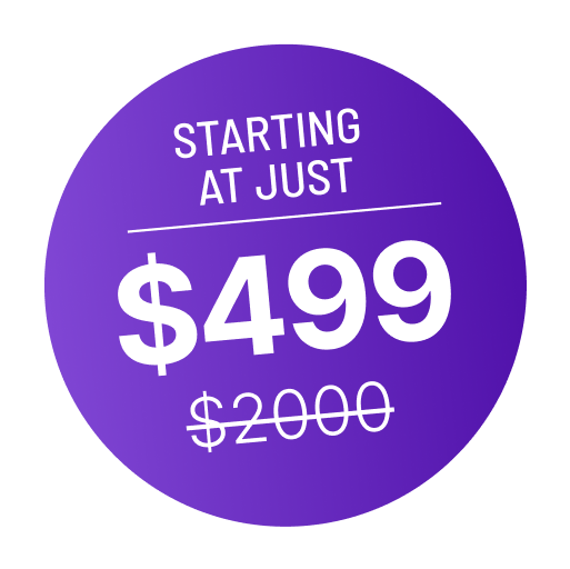 OligioX™ Skin Tightening pricing badge: Starting at just $499, regular price $2000