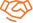 Hands together icon in orange