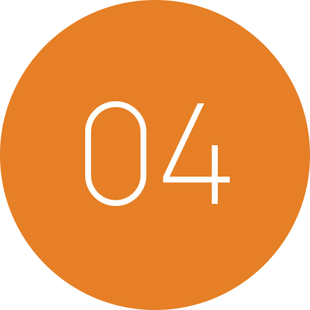 Orange circle with white number 04