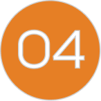 Step 04 indicator on orange circle