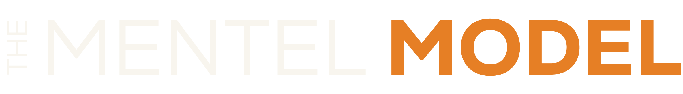 Mentel Model logo text in orange and gray