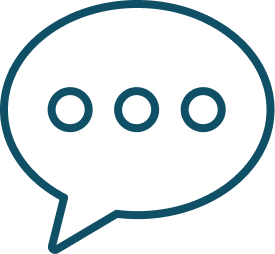 Speech bubble with three dots representing conversation or communication