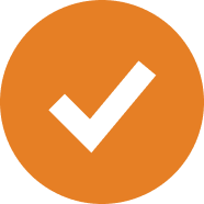 Orange circle with white checkmark