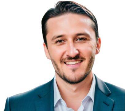 Leonid Stosman, professional headshot in teal blazer