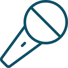 Microphone icon with a prohibition slash symbolizing silence or muted speech