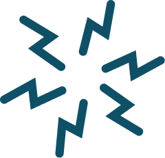 Radiating lightning bolts representing energy, stress, or emotional intensity