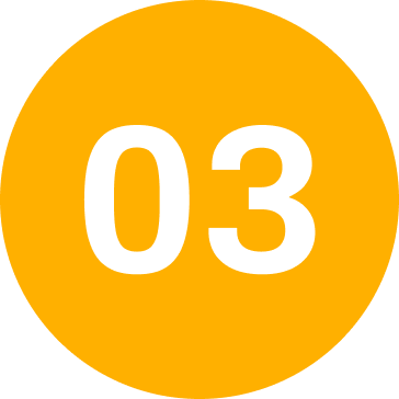 Number 03 in white text on a gold circle