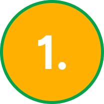 Number 1 in white text on yellow circle with teal border